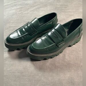 Zara Women’s  Dark Green Penny Loafers EU 42 US 10